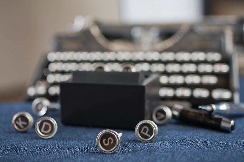 Typewriter key cufflinks