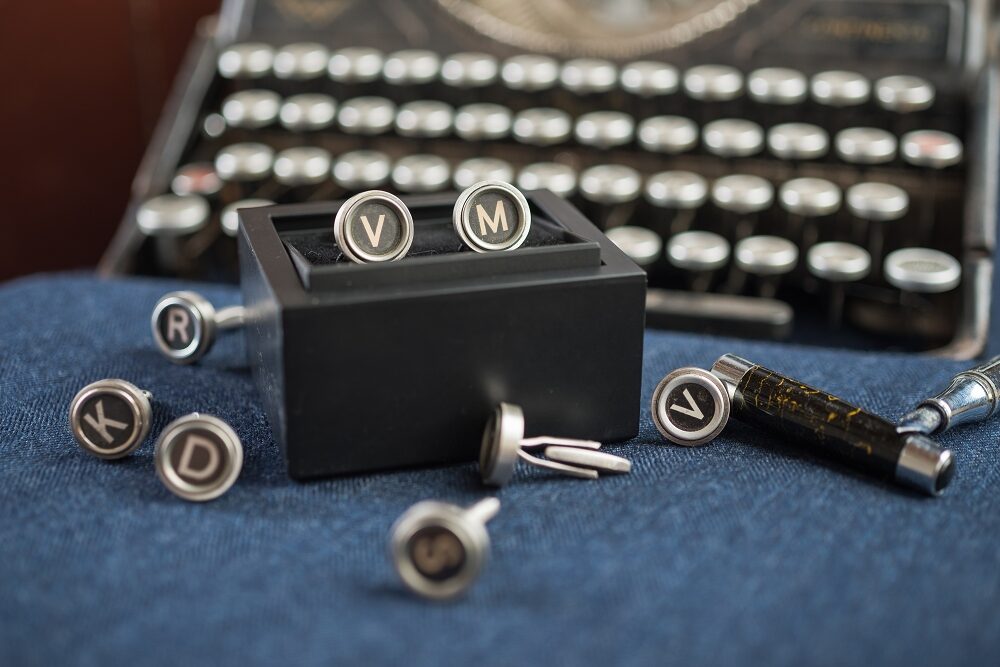 Typewriter key cufflinks