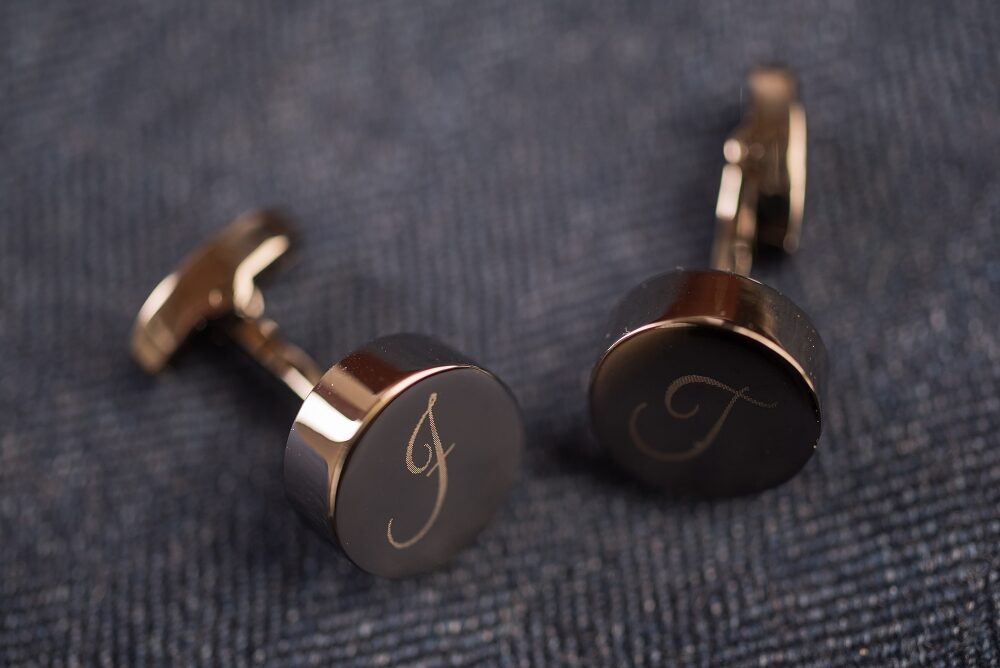  Cufflinks engraved with the initials
