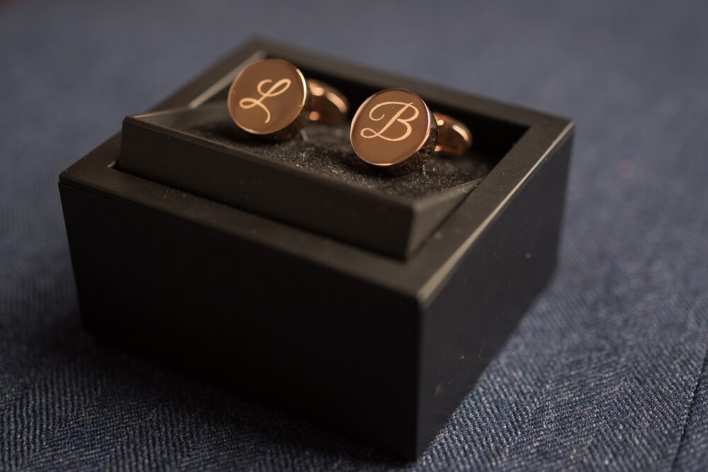  Cufflinks engraved with the initials