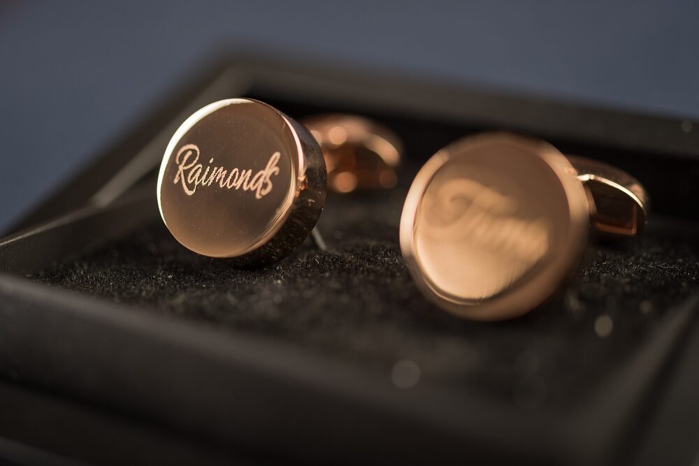 Cufflinks engraved with names
