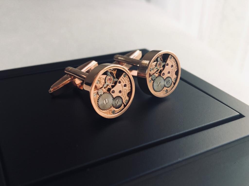 Cufflinks with OMEGA watch movements