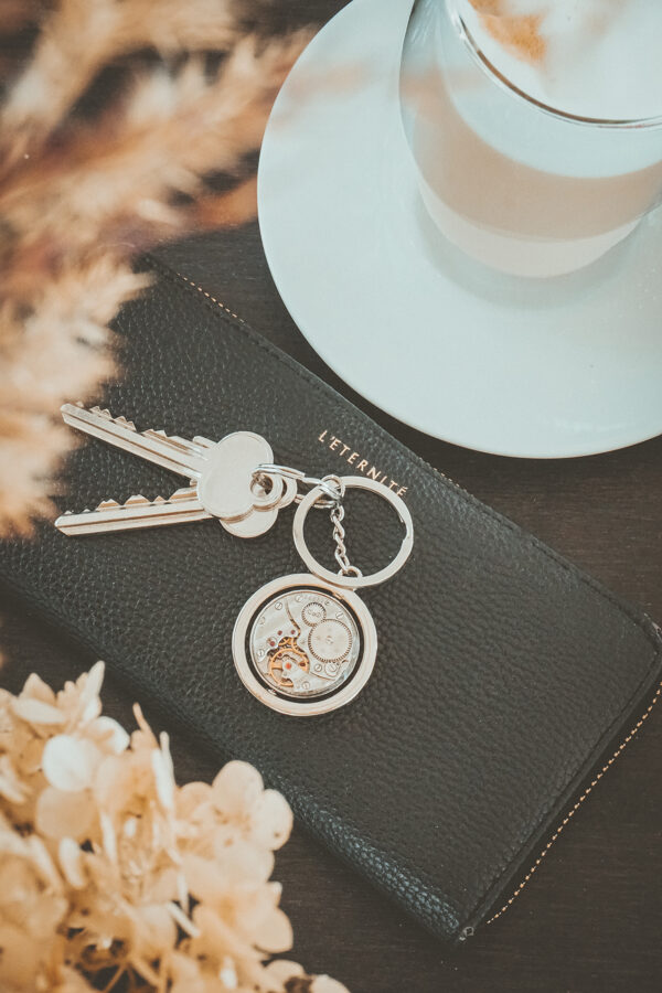  Keychain with two watch movements