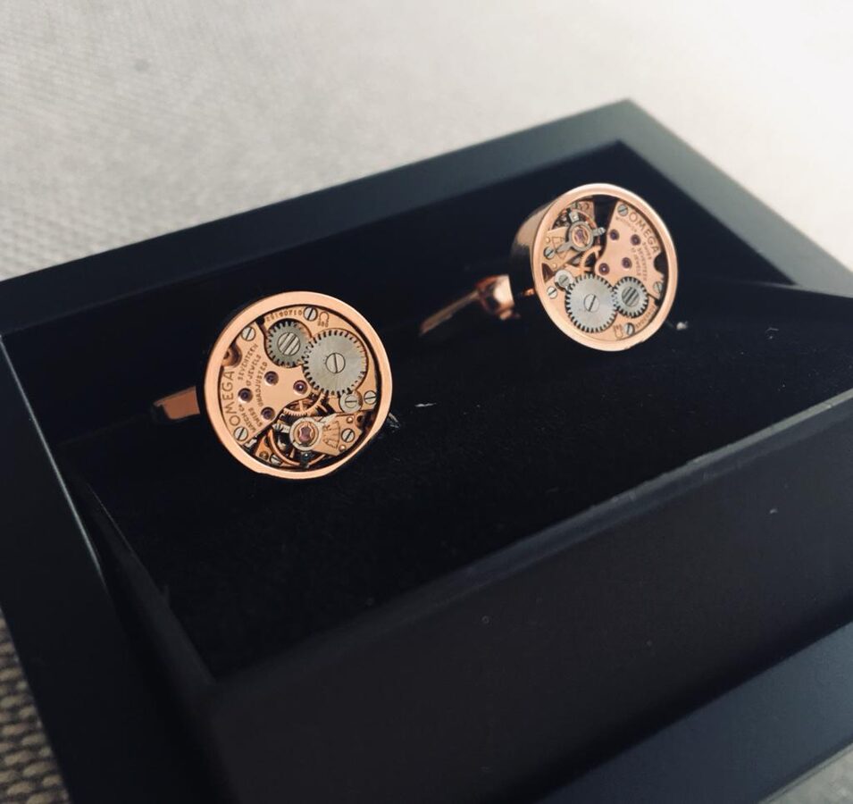 Cufflinks with OMEGA watch movements
