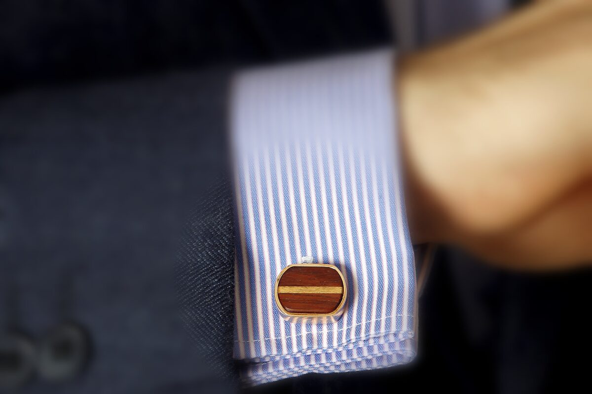 Latvian flag color wooden cufflinks