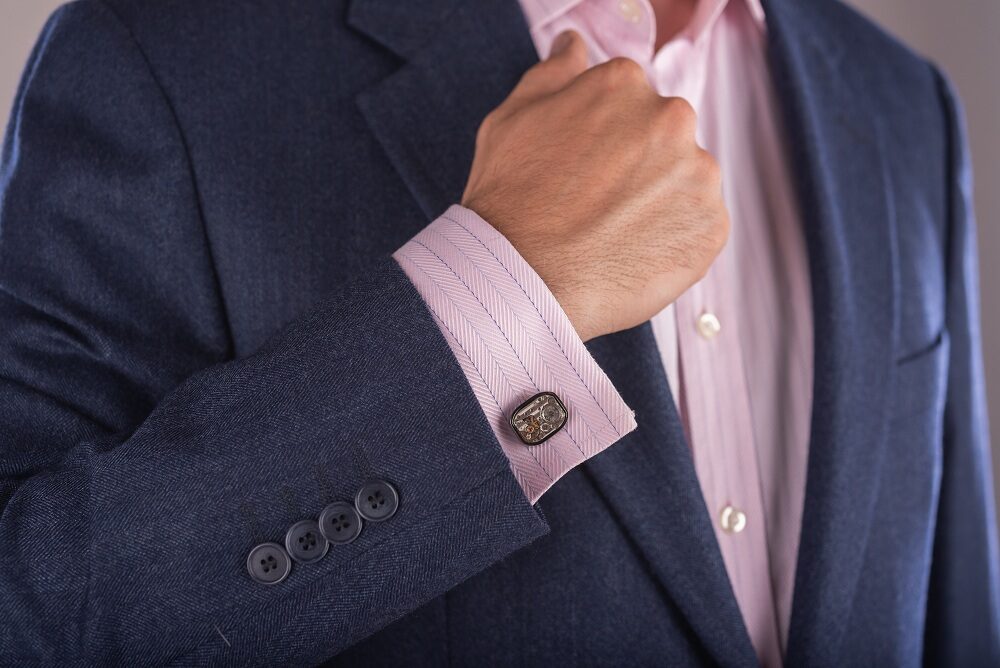 Cufflinks with watch movements
